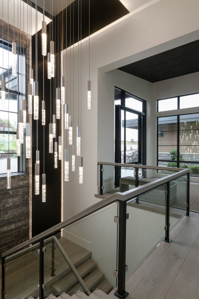 Axis Square Pendant Chandelier | Mark + Aly Interior Design, Rebekah Westover Photography