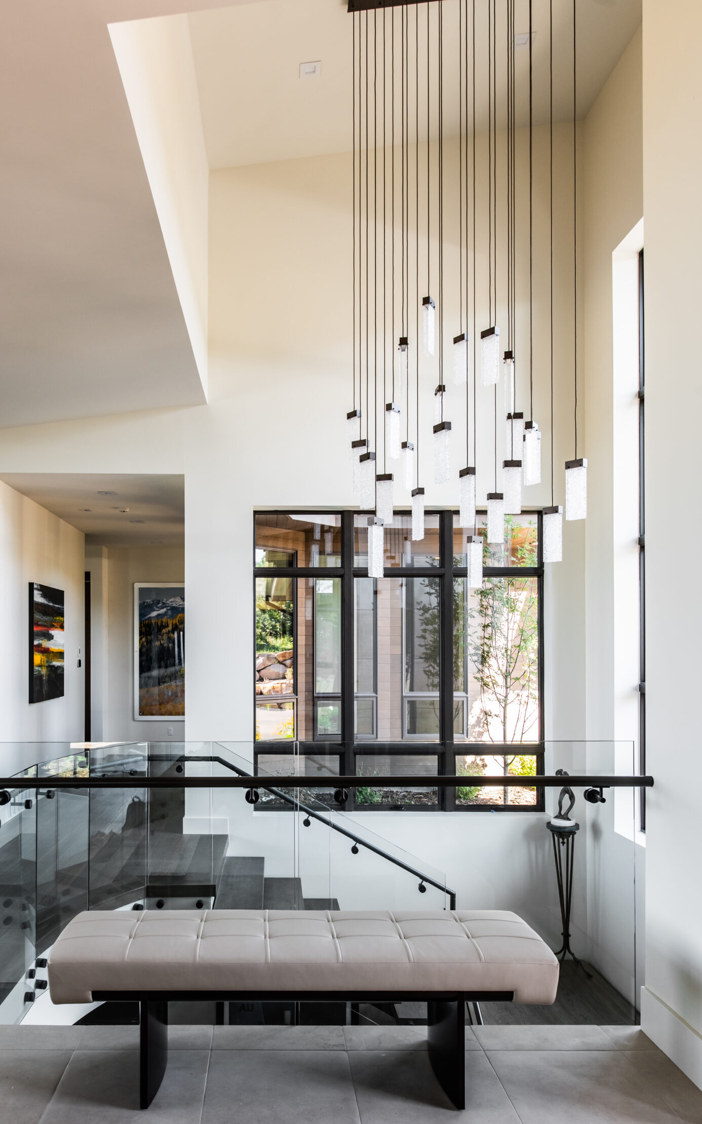 Parallel Square Pendant Chandelier | Mark + Aly Interior Design, Rebekah Westover Photography