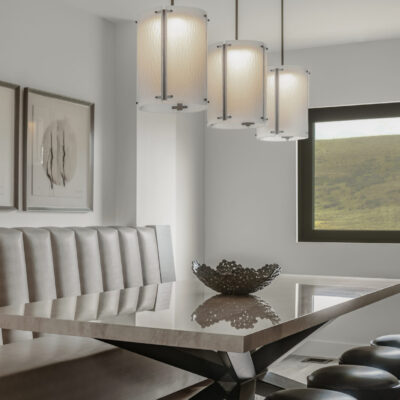 Textured Glass Large Pendant | Mark + Aly Interior Design, Rebekah Westover Photography