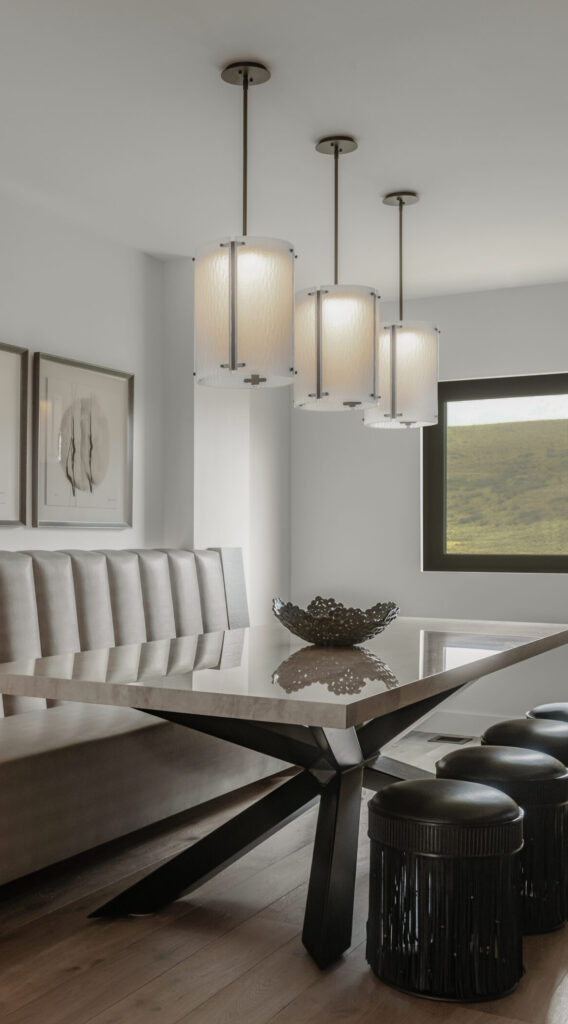 Textured Glass Large Pendant | Mark + Aly Interior Design, Rebekah Westover Photography