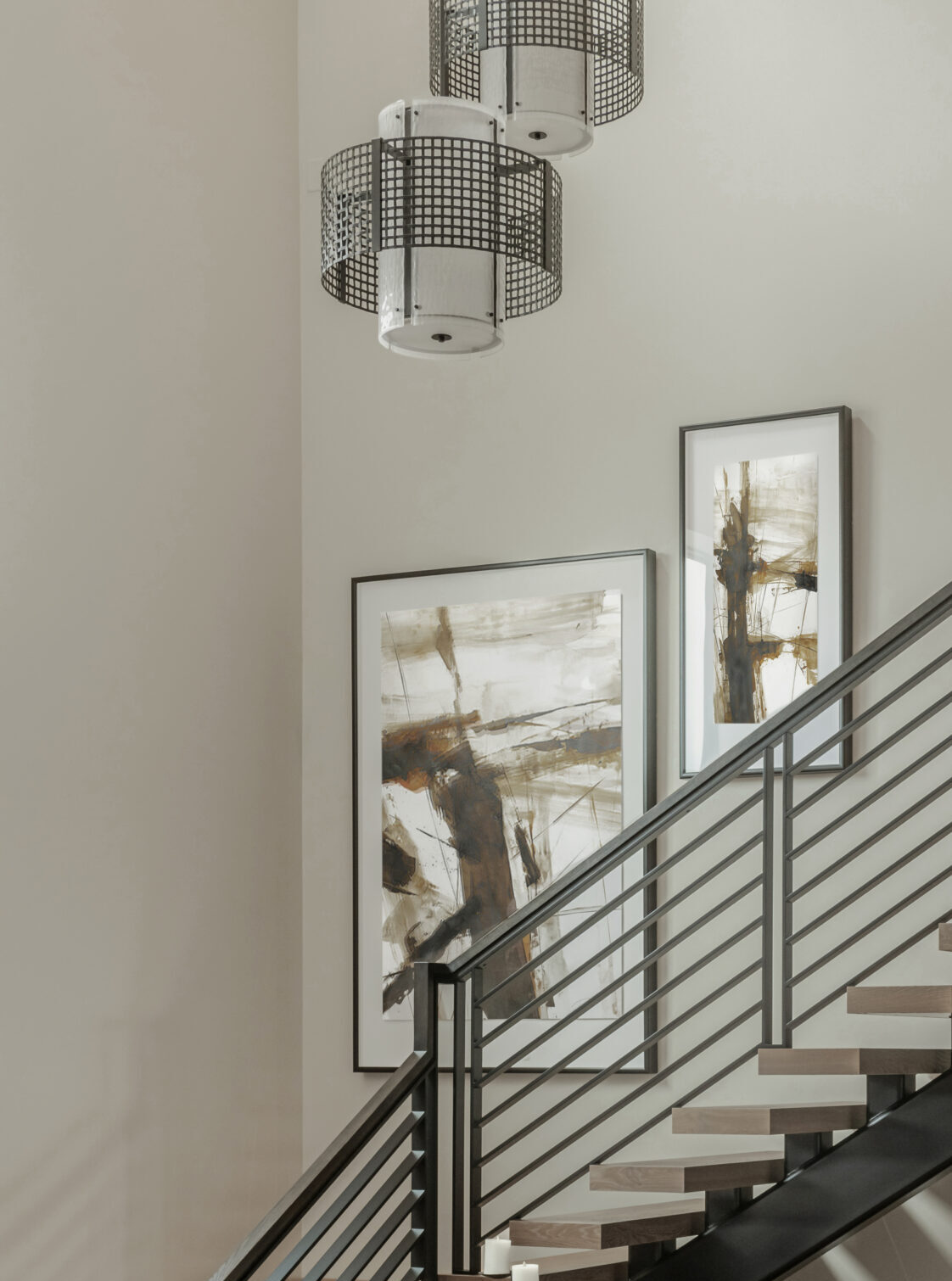 Tweed Double Drum Chandelier | Mark + Aly Interior Design, Rebekah Westover Photography