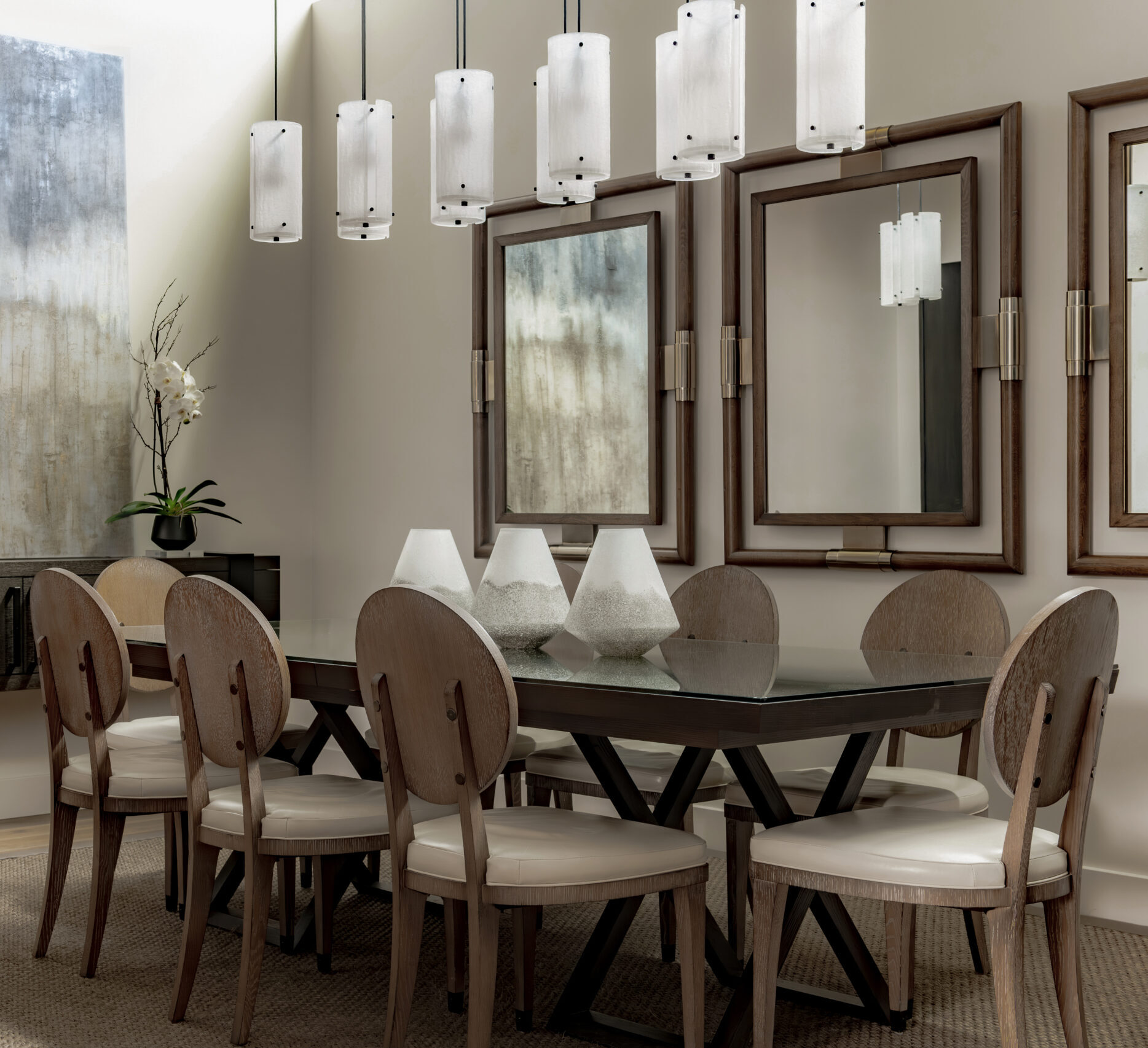 Textured Glass Pendant | Mark + Aly Interior Design, Rebekah Westover Photography