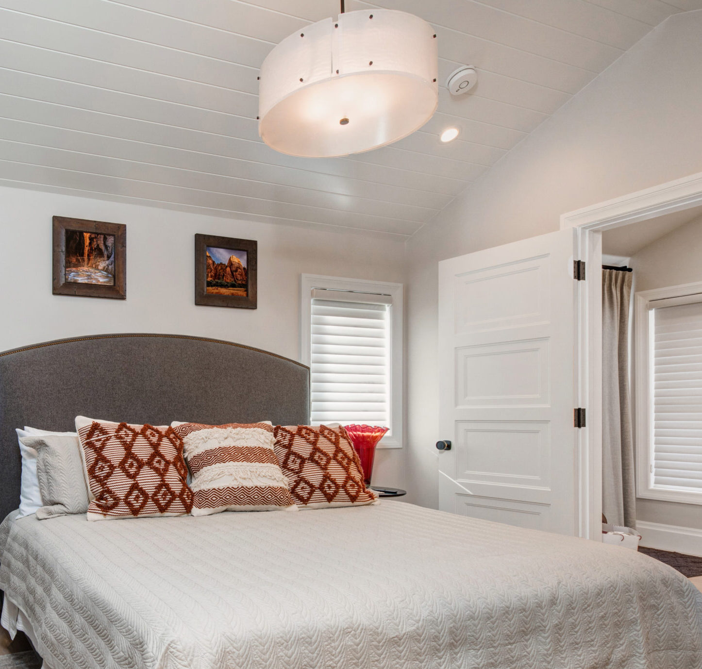 Textured Glass Drum Chandelier | Sagewood Builders, Marc Estabrook