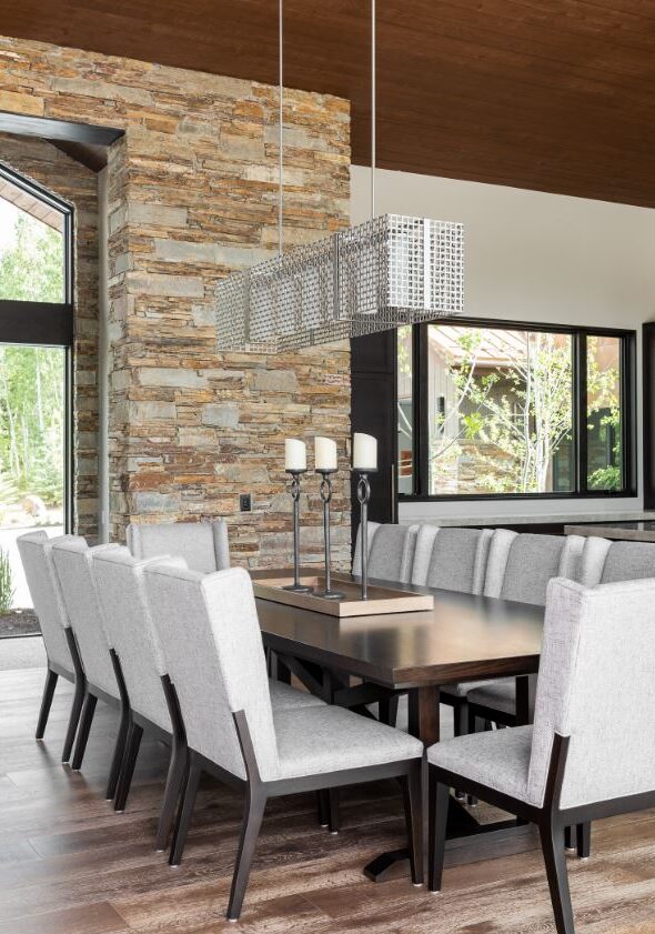 Tweed Linear Chandelier | Mark + Aly Interior Design, Rebekah Westover Photography