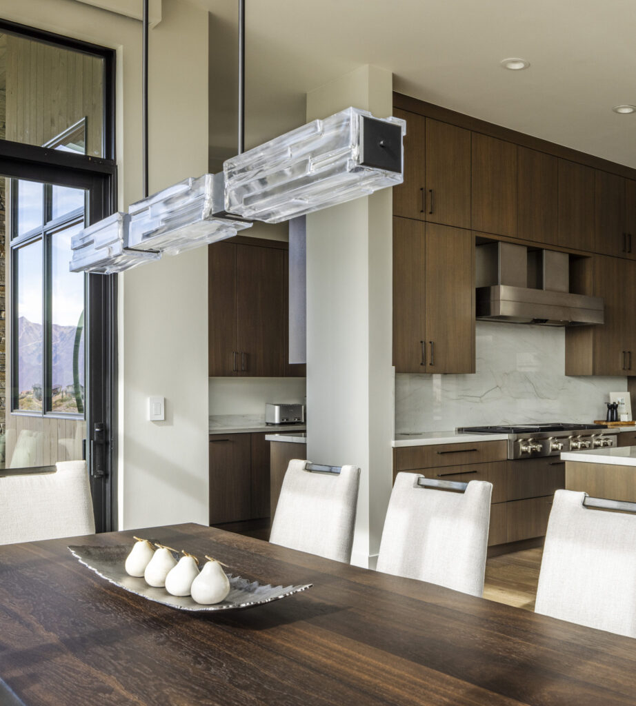 Ledgestone Linear Chandelier | Olsen Home Design, Steve Wilson Photography