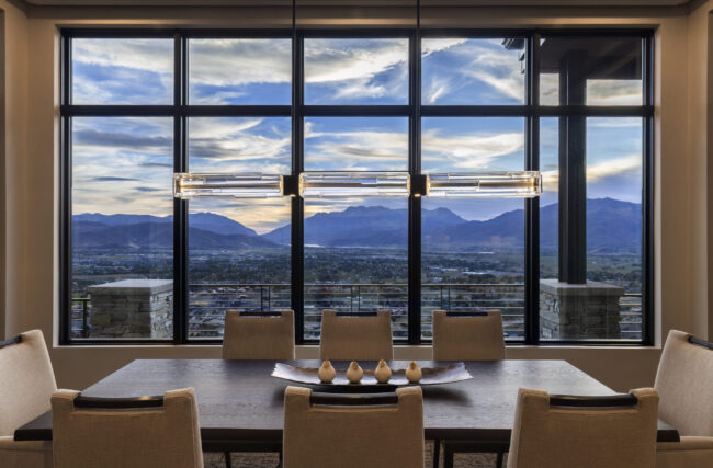 Ledgestone Linear Chandelier | Olsen Home Design, Steve Wilson Photography