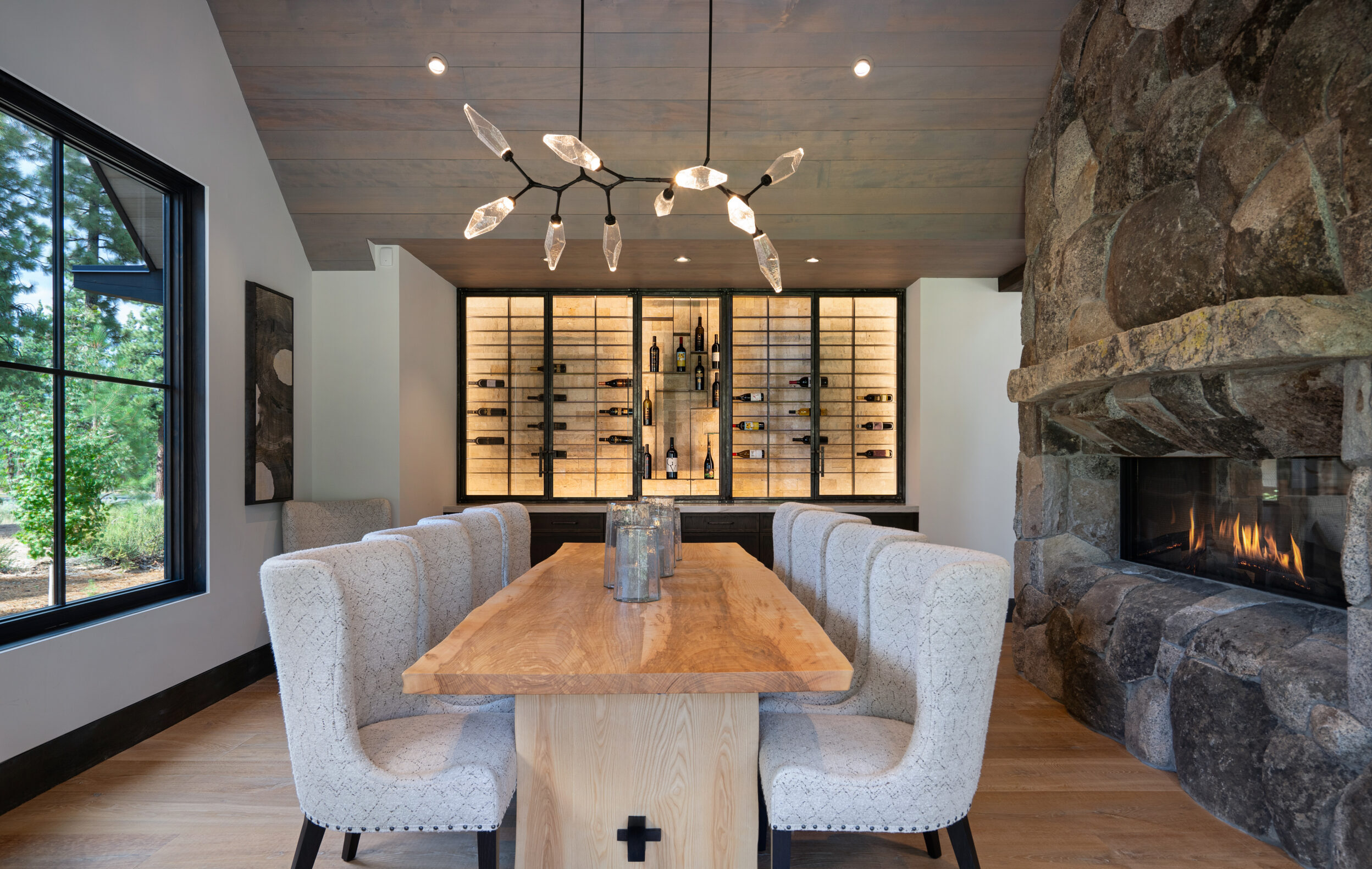 Rock Crystal Modern Branch Chandelier | Interior Design by Julie Johnson Holland, Sinead Hastings
