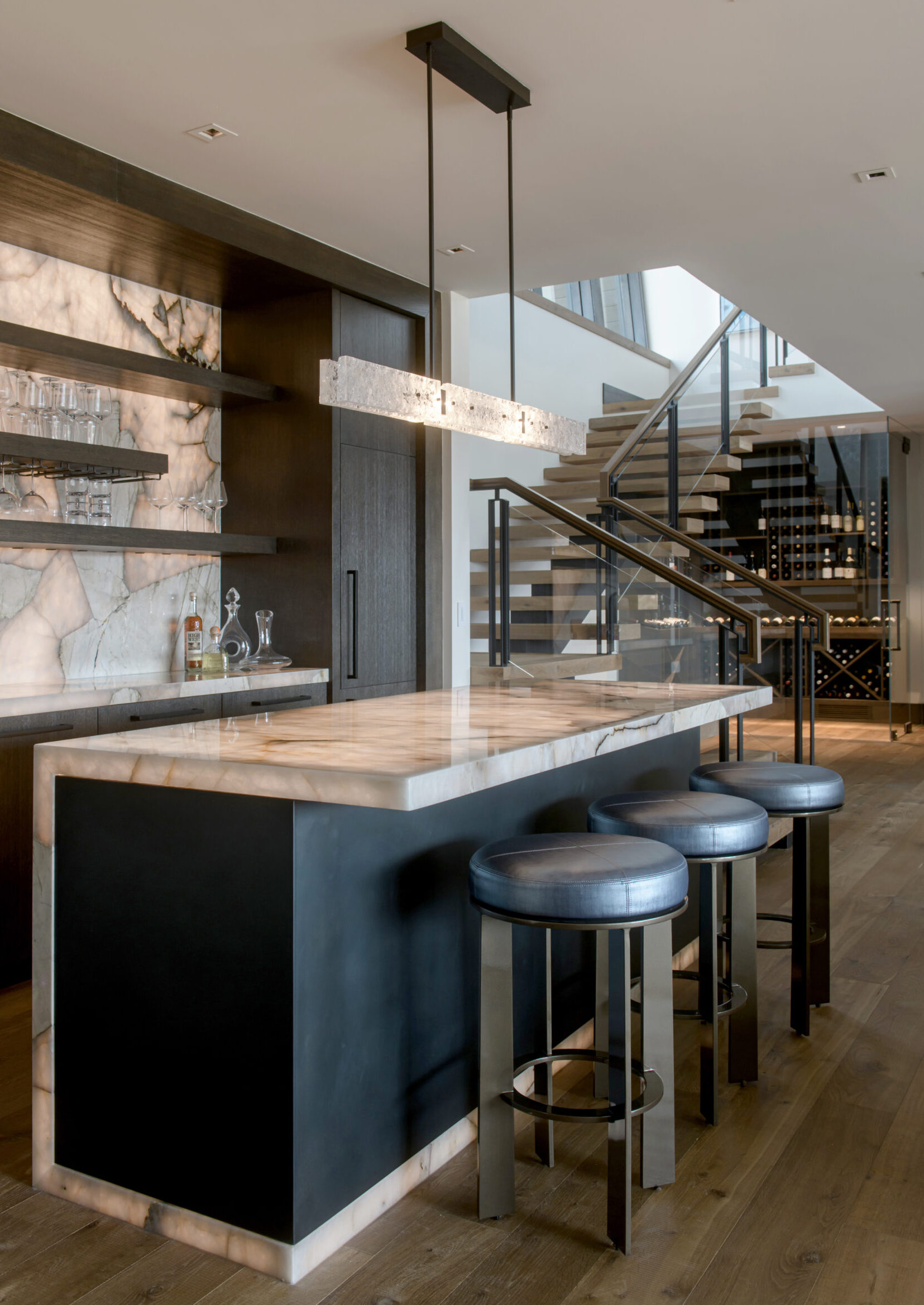 Glacier Linear Chandelier | Mark & Aly Interior Design, Rebecca Westover 