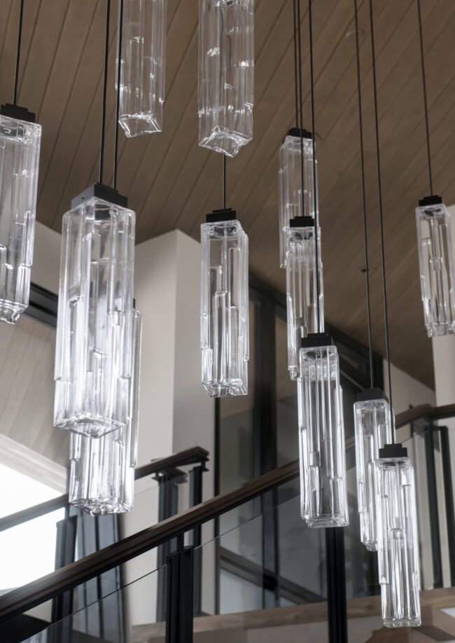 Ledgestone Linear Chandelier | Mark & Aly Interior Design, Rebecca Westover 