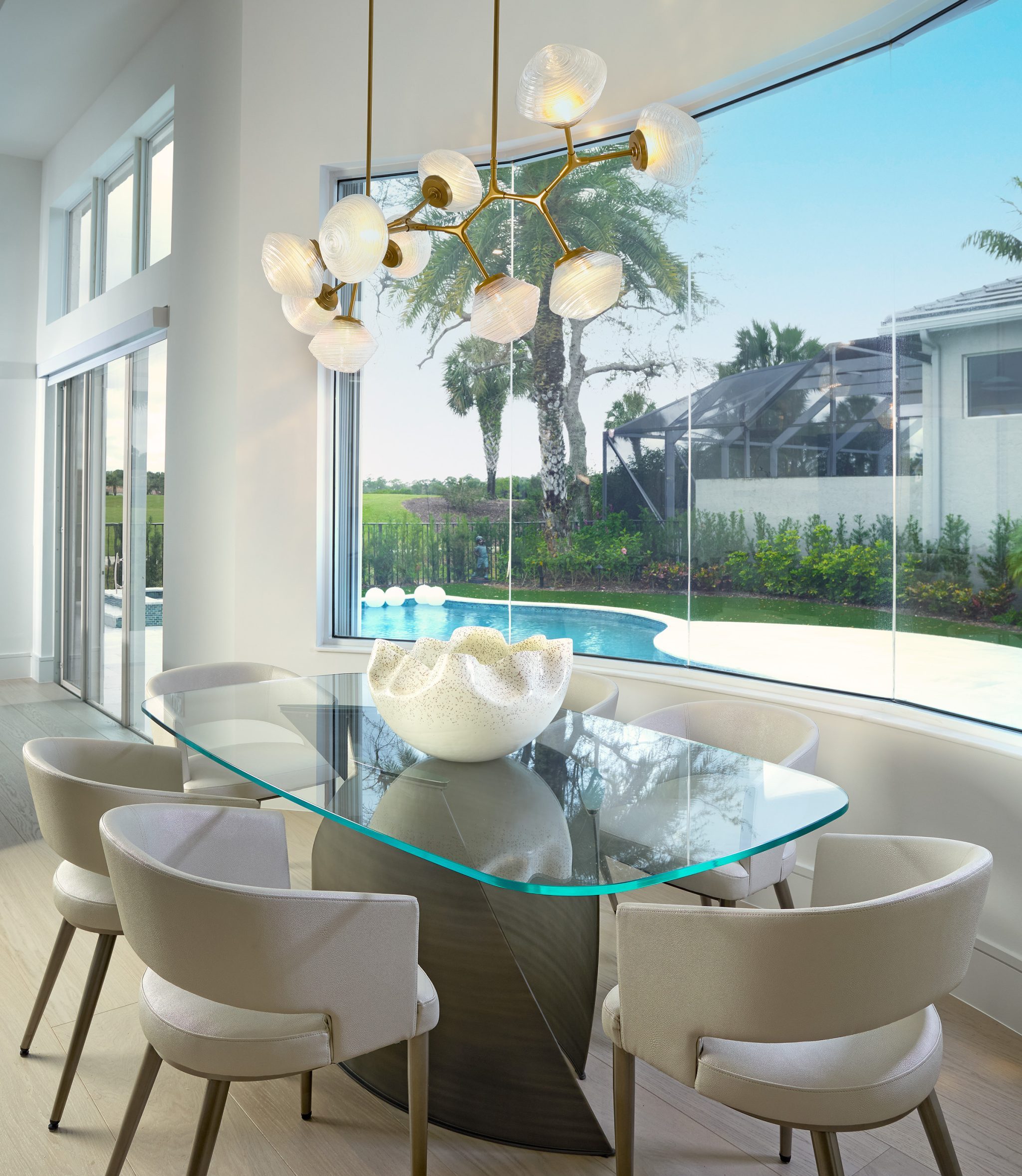 blown glass dining room lighting