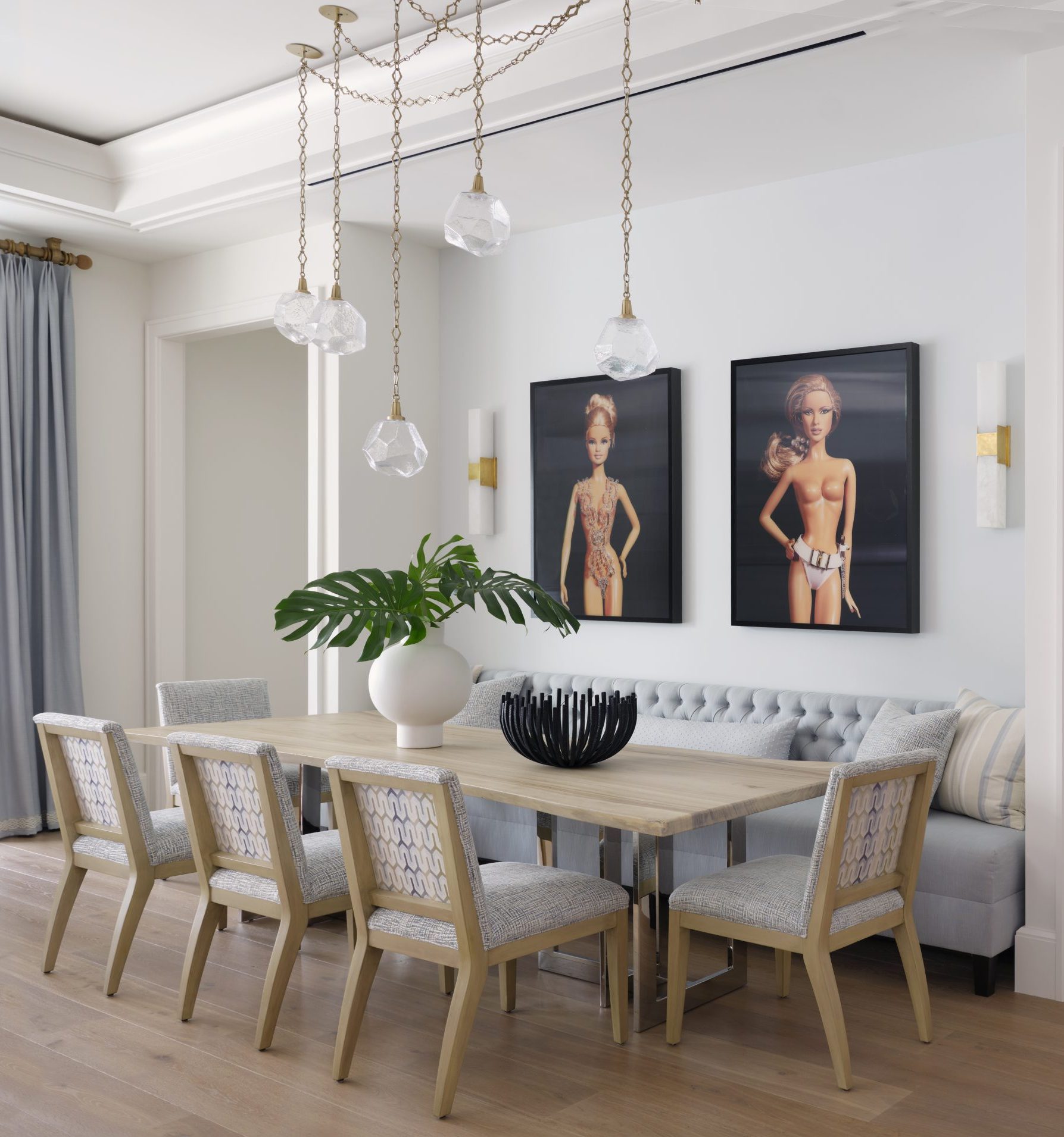 blown glass dining room lighting