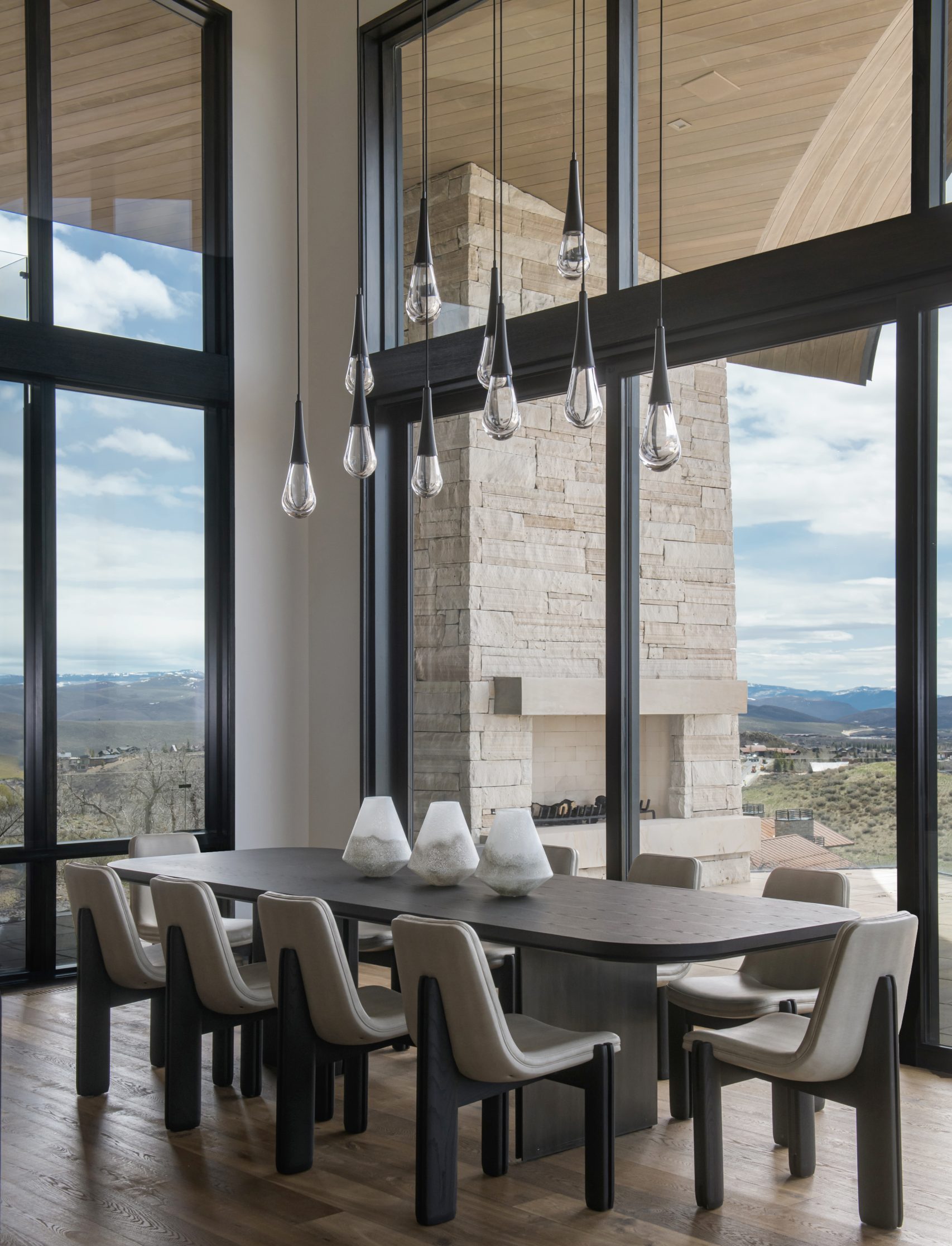 blown glass dining room lighting