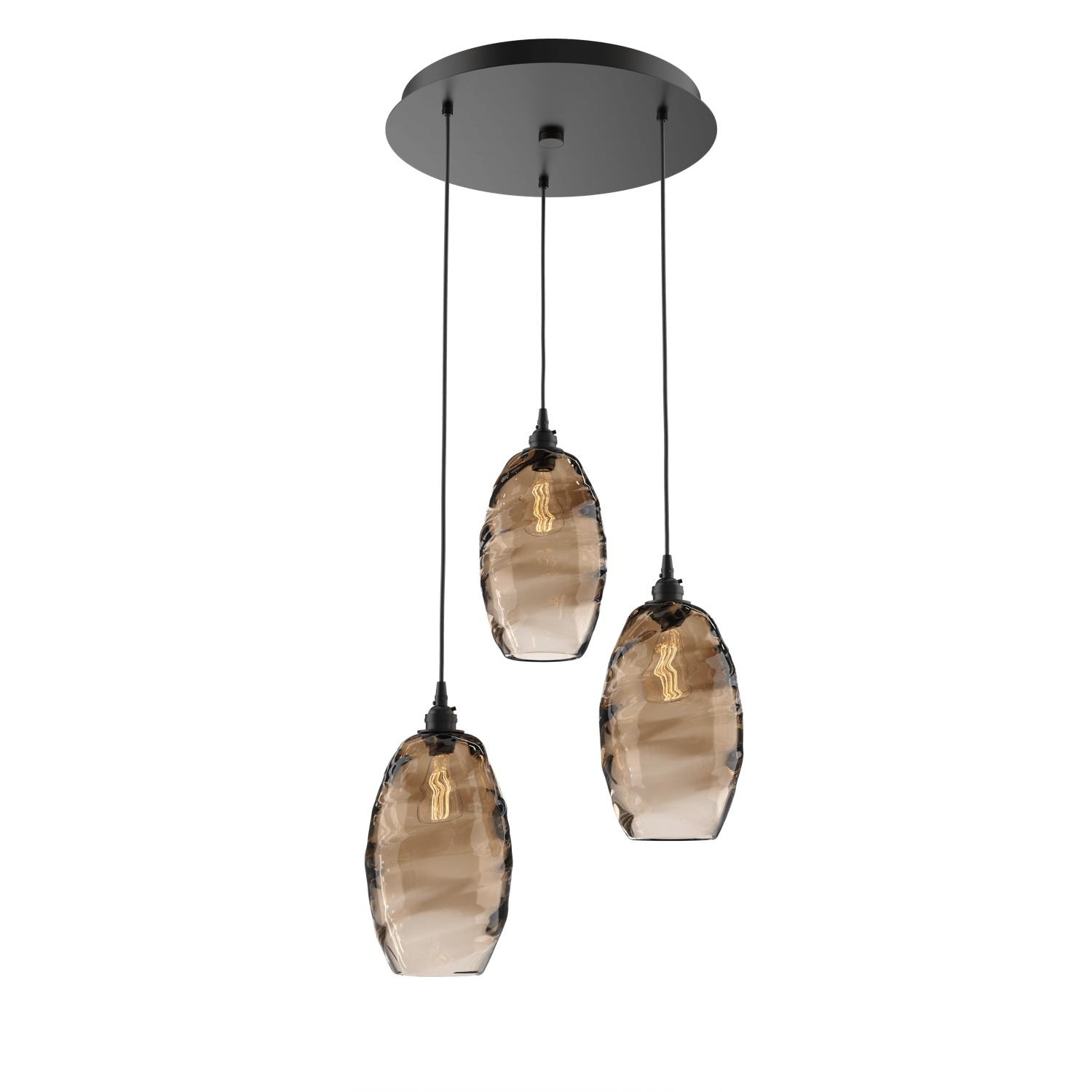 Ellisse Round Pendant Chandelier - 3 Lights