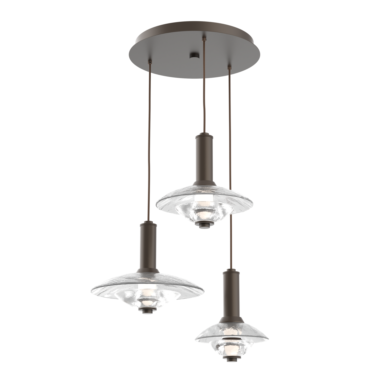CHB0098-03-FB-CG-C01-L3-Hammerton-Studio-Atmosphere-Cirrus–3-light-round-multi-light-pendant-chandelier-with-flat-bronze-finish-and-clear-granite-glass-shades-and-LED-lamping