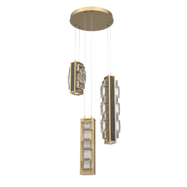 CHB0100-03-GB-TE-CA1-L3-W02-Hammerton-Studio-Tessera-3-light-multi-pendant-chandelier-with-gilded-brass-finish-and-clear-tetro-cast-glass-shade-and-dark-oak-wood-accent-and-LED-lamping