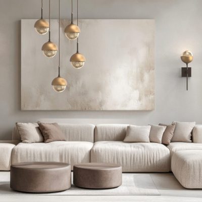 Cabochon Round Pendant Chandelier