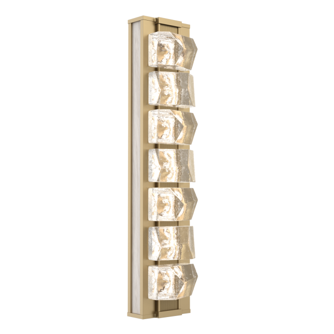 IDB0100-24-GB-TF-L2-W01-Hammerton-Studio-Tessera-24-inch-wall-sconce-with-gilded-brass-finish-and-clear-facet-cast-glass-shade-and-light-oak-wood-accent-and-LED-lamping