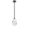 LNB0035-01-MB-OC-CH1-E2-Hammerton-Studio-Ellisse-single-pendant-light-with-matte-black-finish-and-optic-clear-blown-glass-shades-and-diamond-chain-suspension