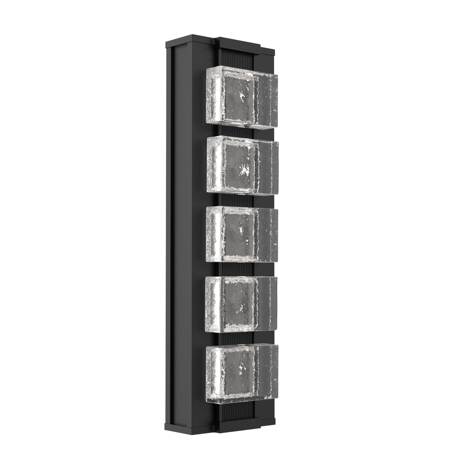 ODB0100-18-TB-TP-L2-000-Hammerton-Studio-Tessera-18-inch-outdoor-wall-sconce-with-textured-black-finish-and-clear-pave-cast-glass-shade-and-LED-lamping