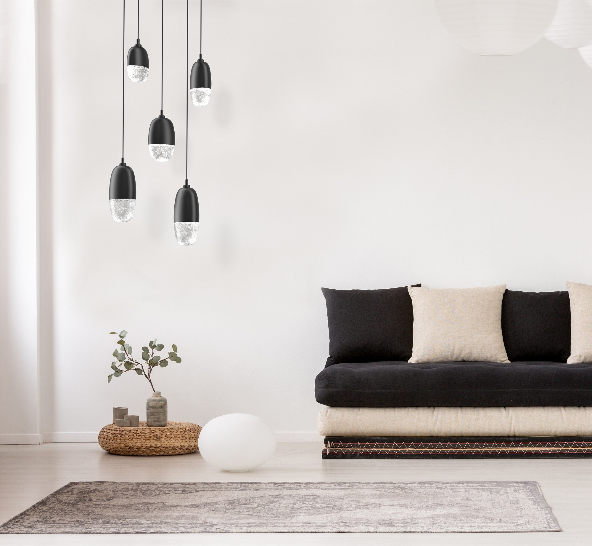 Pebble Round Pendant Chandelier - 3 Lights