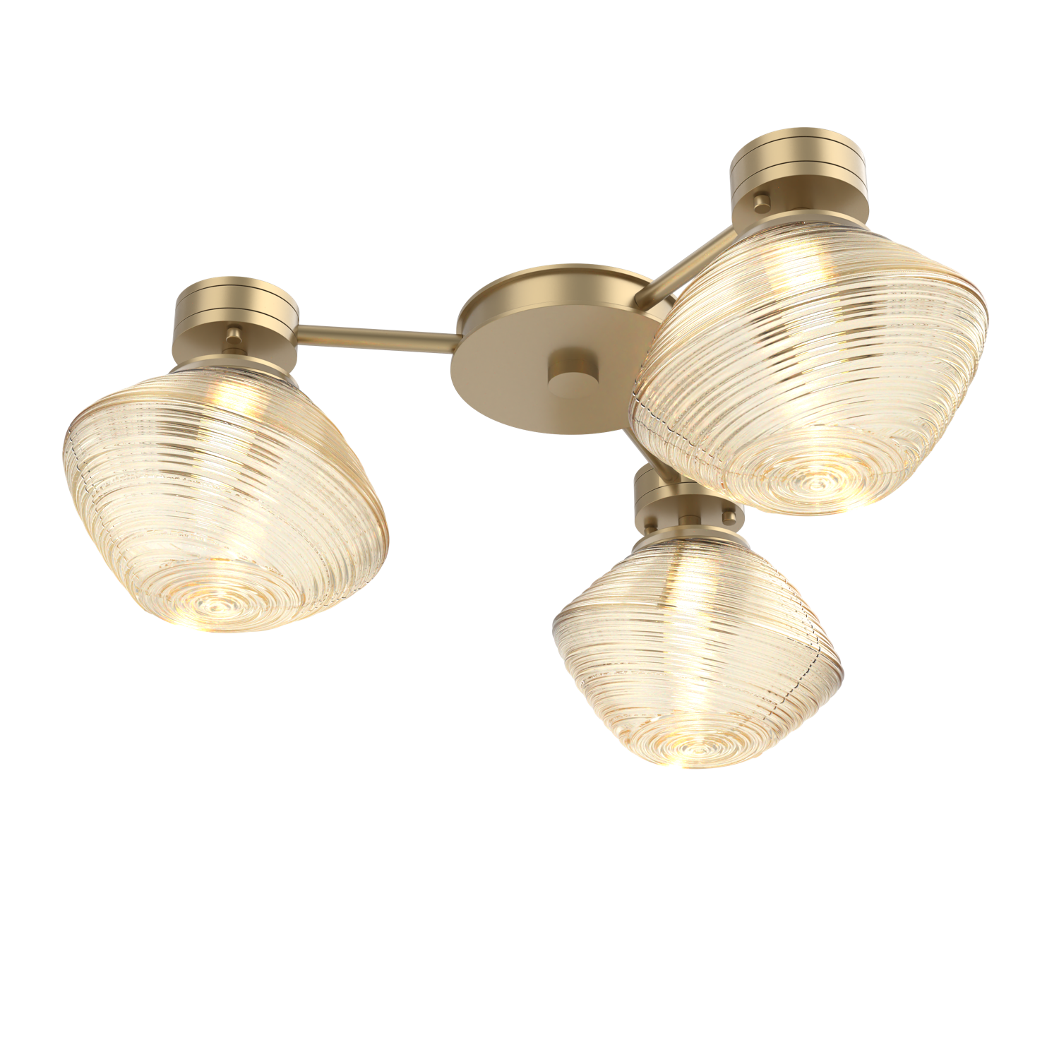 SMB0089-H3-GB-A-L3-Hammerton-Studio-Mesa–3-light-round-hub-and-spoke-ceiling-light-or-wall-sconce-with-gilded-brass-finish-and-amber-blown-glass-shades-and-LED-lamping