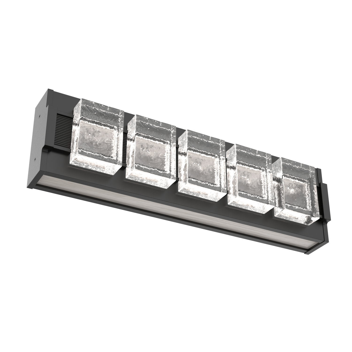 VLB0100-18-MB-TP-L2-W01-Hammerton-Studio-Tessera-18-inch-vanity-sconce-with-matte-black-finish-and-clear-pave-cast-glass-shade-and-light-oak-wood-accent-and-LED-lamping