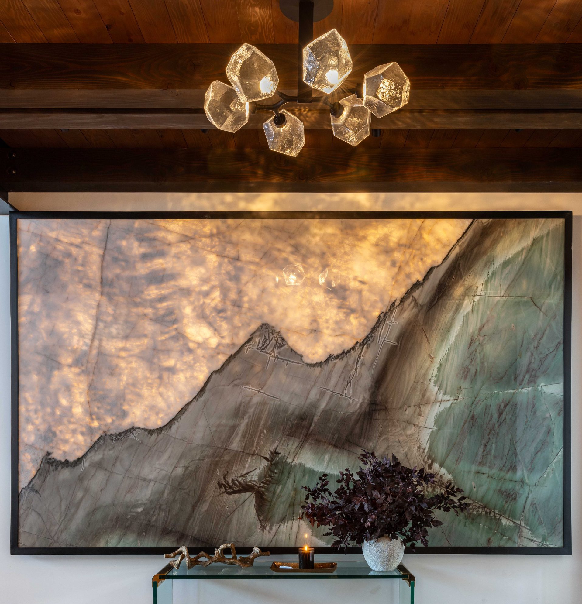 Blown glass lighting