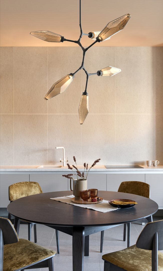 Rock Crystal Modern Vine Chandelier