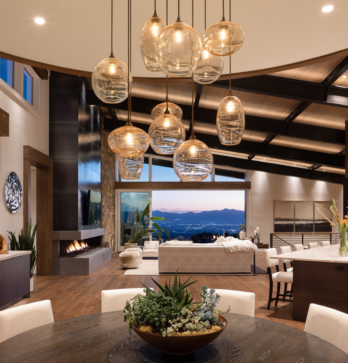 blown glass chandelier