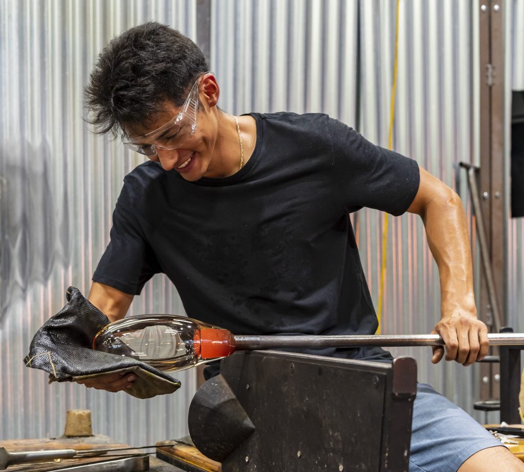 blown glass chandelier