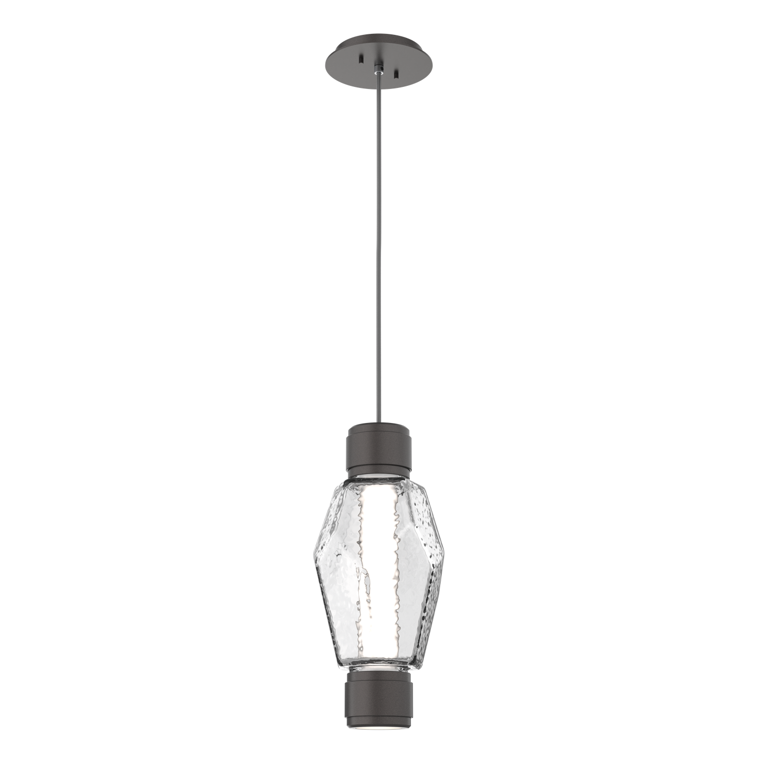 LAB0039-D1-GP-C-Hammerton-Studio-Gem-mandrel-pendant-light-with-graphite-finish-and-clear-blown-glass-shades-and-LED-lamping