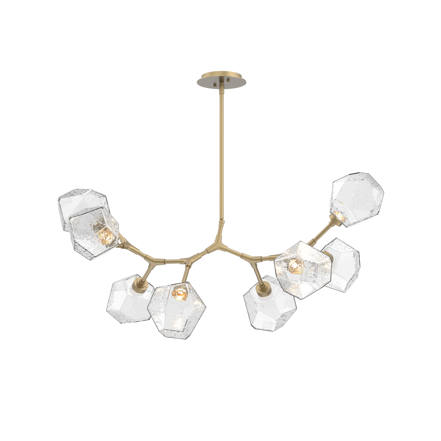 PLB0039-BB-GB-C-Hammerton-Studio-Gem-8-light-modern-branch-chandelier-with-gilded-brass-finish-and-clear-blown-glass-shades-and-LED-lamping