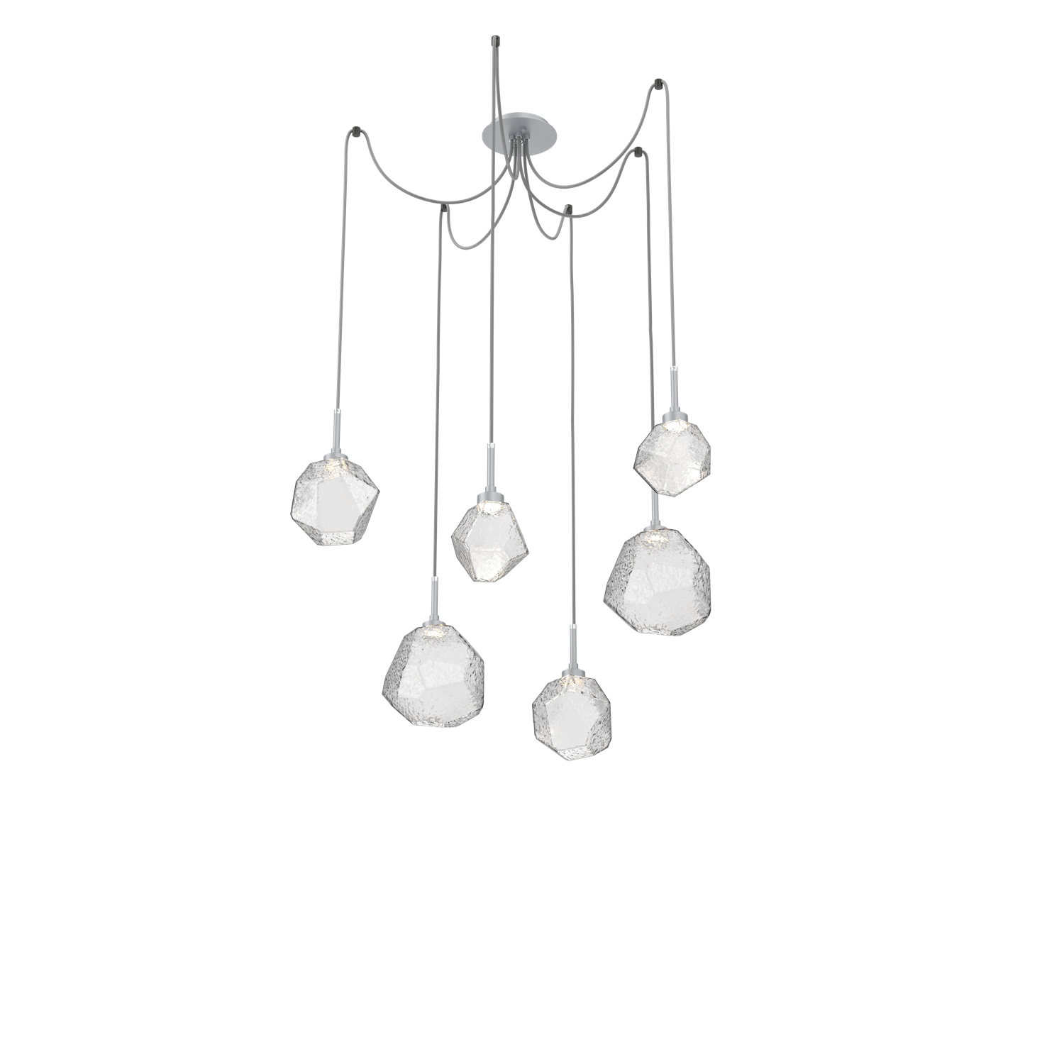 SCB0039-06-CS-C-Hammerton-Studio-Gem-6-light-swag-multi-pendant-chandelier-with-classic-silver-finish-and-clear-blown-glass-shades-and-LED-lamping