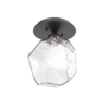 SMB0039-01-GP-C-Hammerton-Studio-Gem-single-glass-sconce-and-flush-mount-light-with-graphite-finish-and-clear-blown-glass-shade-and-LED-lamping