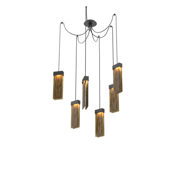 SCB0042-06-MB-BG-Hammerton-Studio-Parallel-6-light-swag-multi-pendant-chandelier-with-matte-black-finish-and-bronze-granite-glass-shades-and-LED-lamping