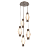 CHB0049-D5-FB-RA-Hammerton-Studio-Aalto-5-light-mandrel-multi-pendant-chandelier-with-flat-bronze-finish-and-optic-ribbed-amber-glass-shades-and-LED-lamping