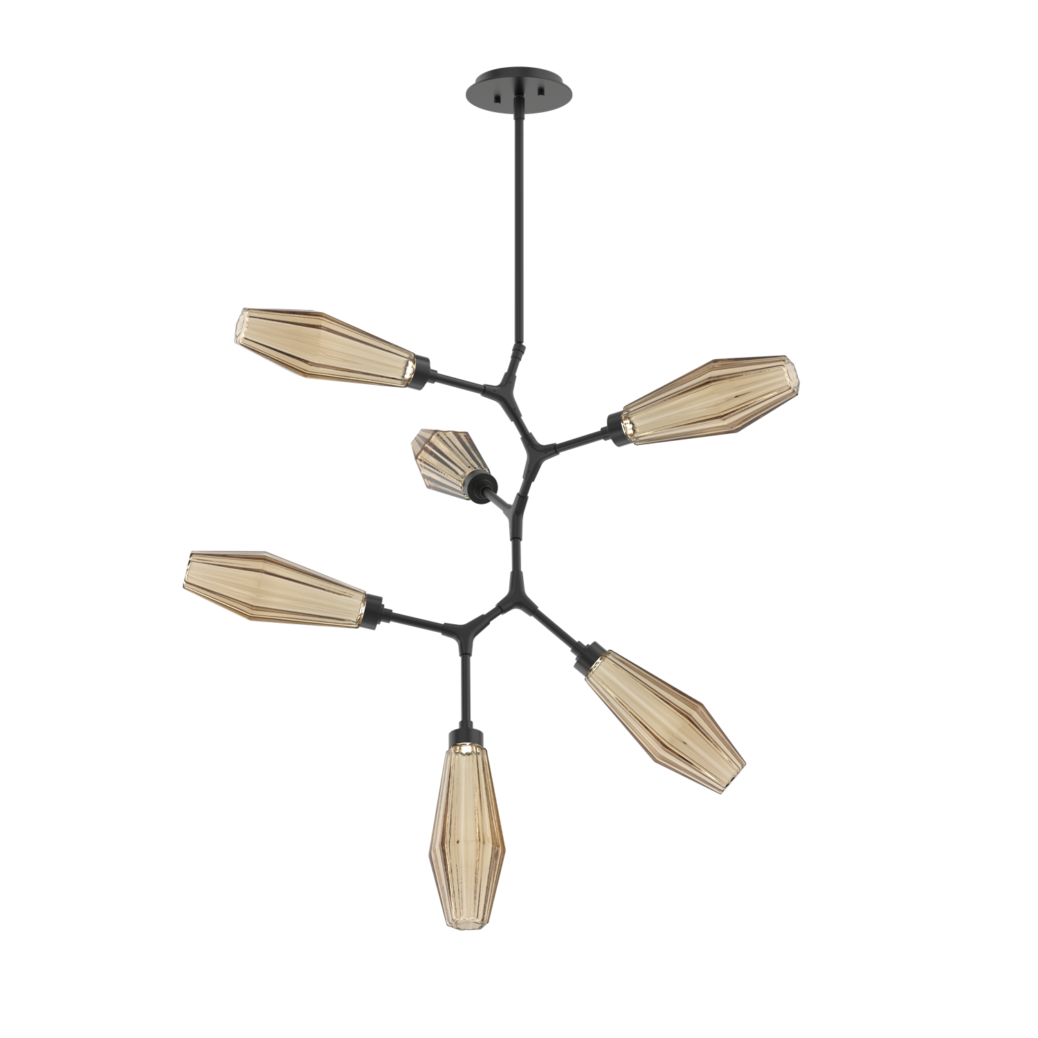 CHB0049-VA-MB-RS-Hammerton-Studio-Aalto-6-light-modern-vine-chandelier-with-matte-black-finish-and-optic-ribbed-smoke-glass-shades-and-LED-lamping