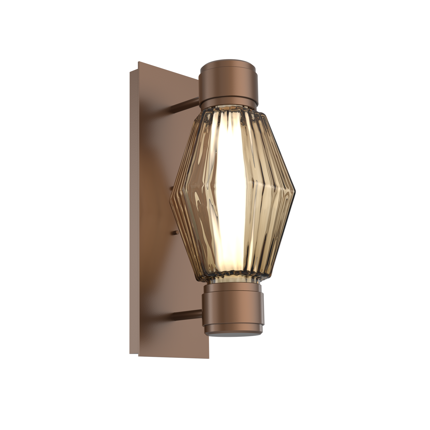 IDB0049-D1-BB-RB-Hammerton-Studio-Aalto-1-light-mandrel-wall-sconce-with-burnished-bronze-finish-and-optic-ribbed-bronze-glass-shades-and-LED-lamping