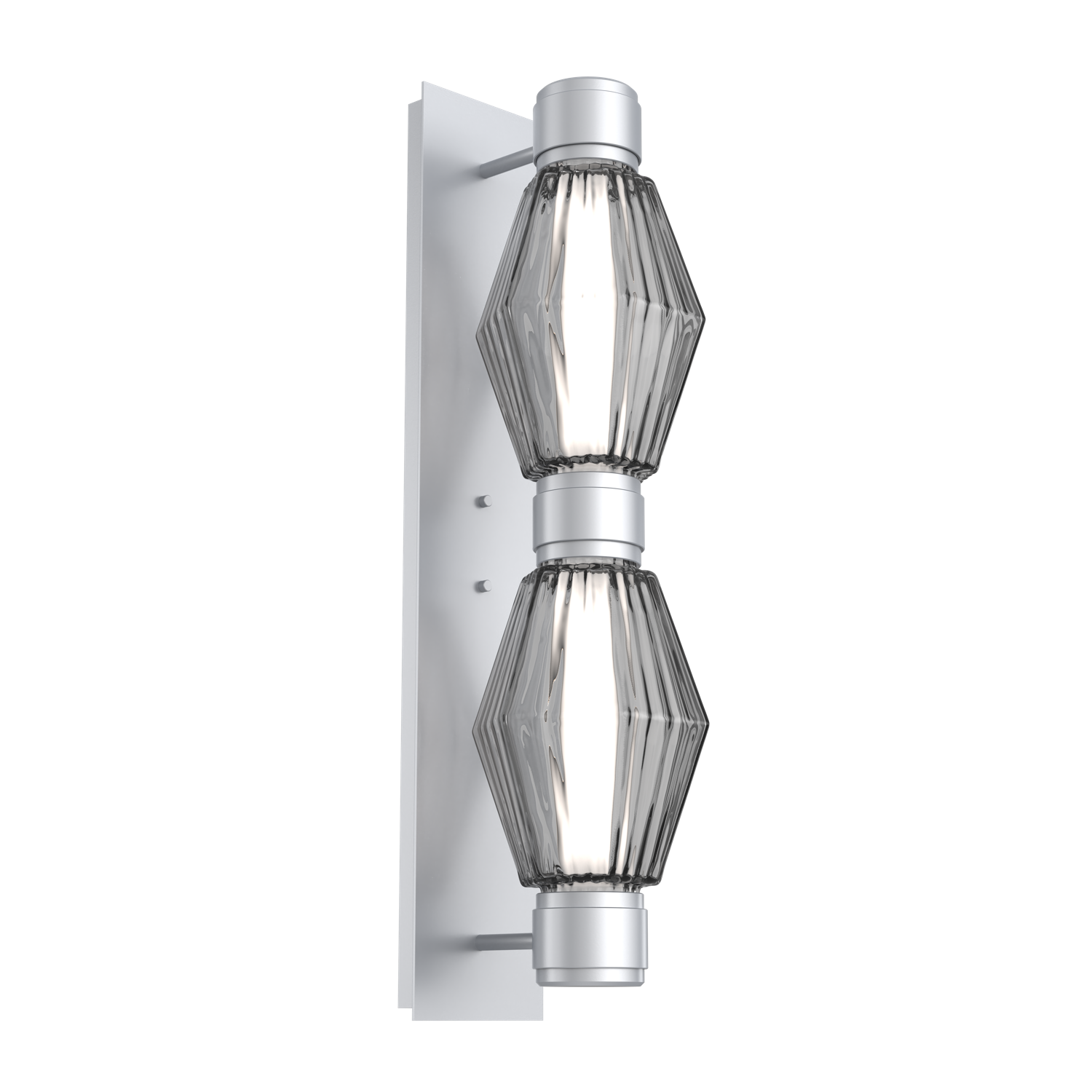 IDB0049-D2-CS-RS-Hammerton-Studio-Aalto-2-light-mandrel-wall-sconce-with-classic-silver-finish-and-optic-ribbed-smoke-glass-shades-and-LED-lamping