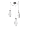 SCB0049-03-GP-RC-Hammerton-Studio-Aalto-3-light-swag-multi-pendant-chandelier-with-graphite-finish-and-optic-ribbed-clear-glass-shades-and-LED-lamping