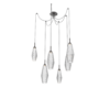 SCB0049-06-GP-RC-Hammerton-Studio-Aalto-6-light-swag-multi-pendant-chandelier-with-graphite-finish-and-optic-ribbed-clear-glass-shades-and-LED-lamping