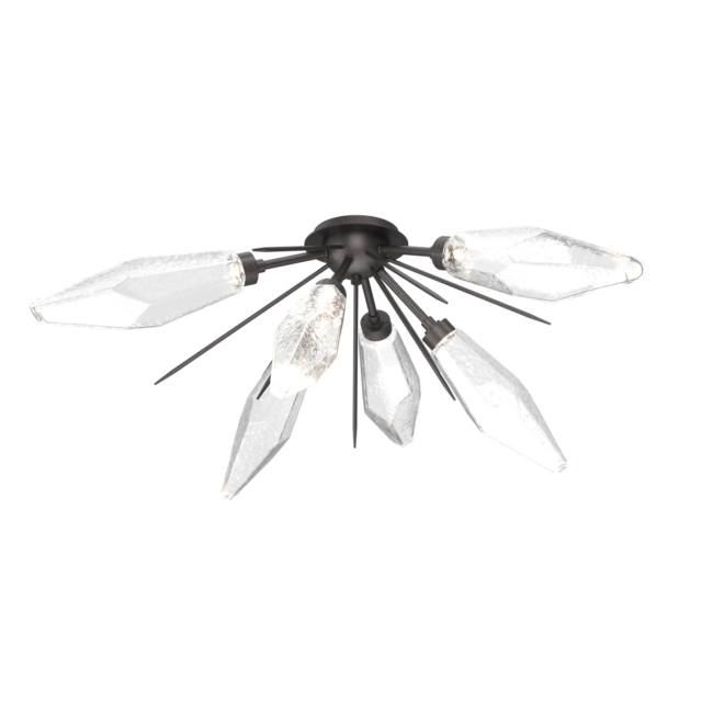 CLB0050-02-GP-CC-Hammerton-Studio-Rock-Crystal-6-light-starburst-flushmount-with-graphite-finish-and-clear-blown-glass-shades-and-LED-lamping