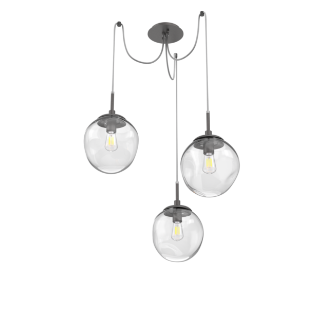 SCB0062-03-GP-C-Hammerton-Studio-Nebula-Aster-3-light-swag-multi-pendant-chandelier-with-graphite-finish-and-clear-blown-glass-shades-and-traditional-bulb-lamping
