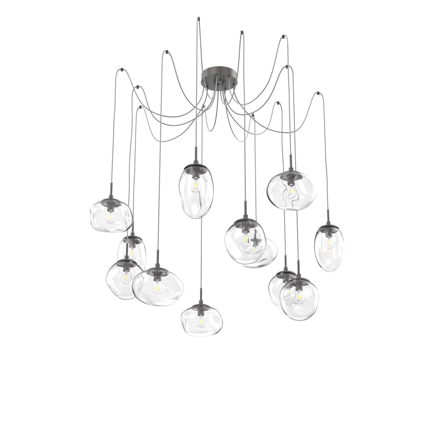 SCB0065-12-GP-C-Hammerton-Studio-Nebula-Cosmos-12-light-swag-multi-pendant-chandelier-with-graphite-finish-and-clear-blown-glass-shades-and-traditional-bulb-lamping