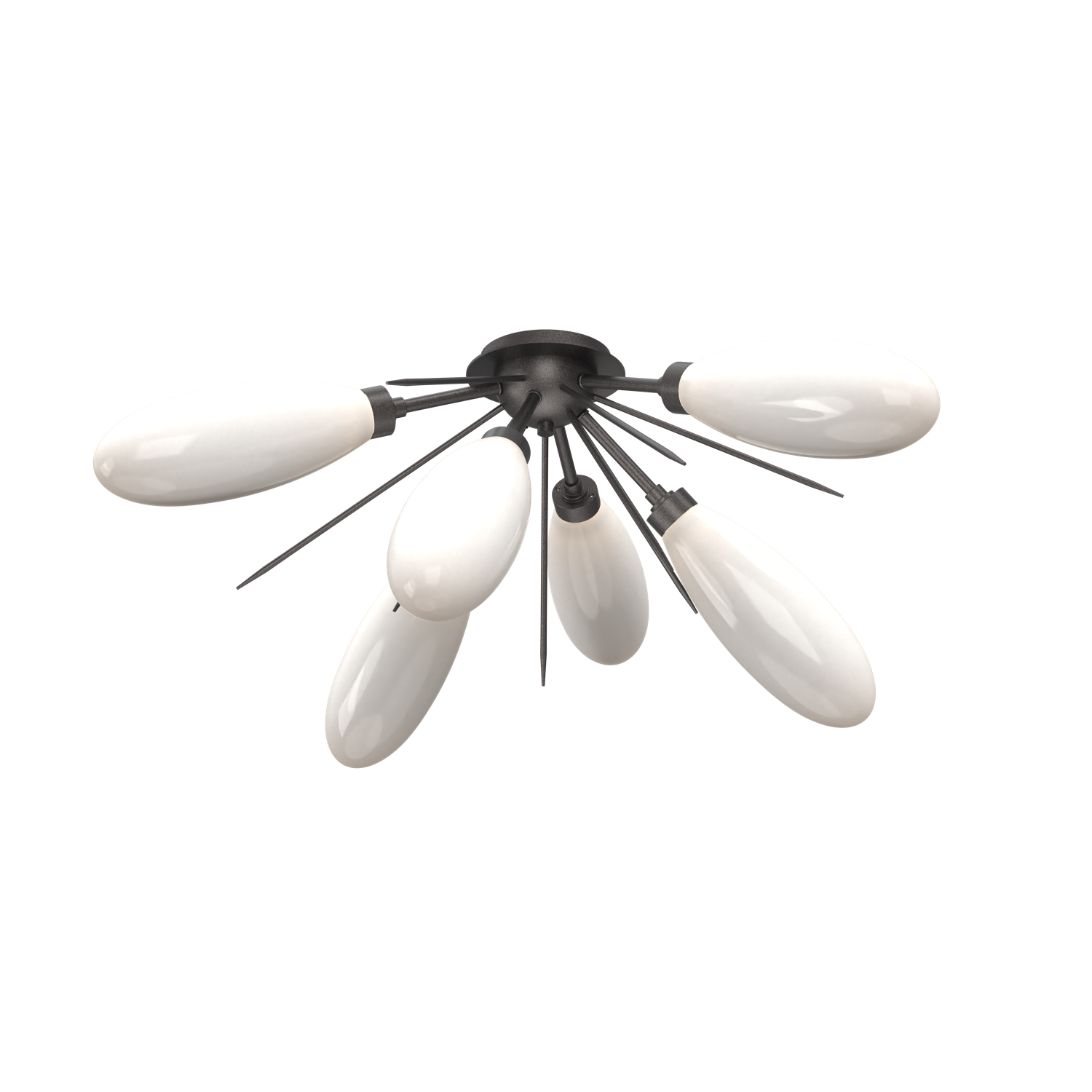 CLB0071-02-GP-WL-Hammerton-Studio-Fiori-6-light-starburst-flushmount-with-graphite-finish-and-opal-white-glass-shades-and-LED-lamping