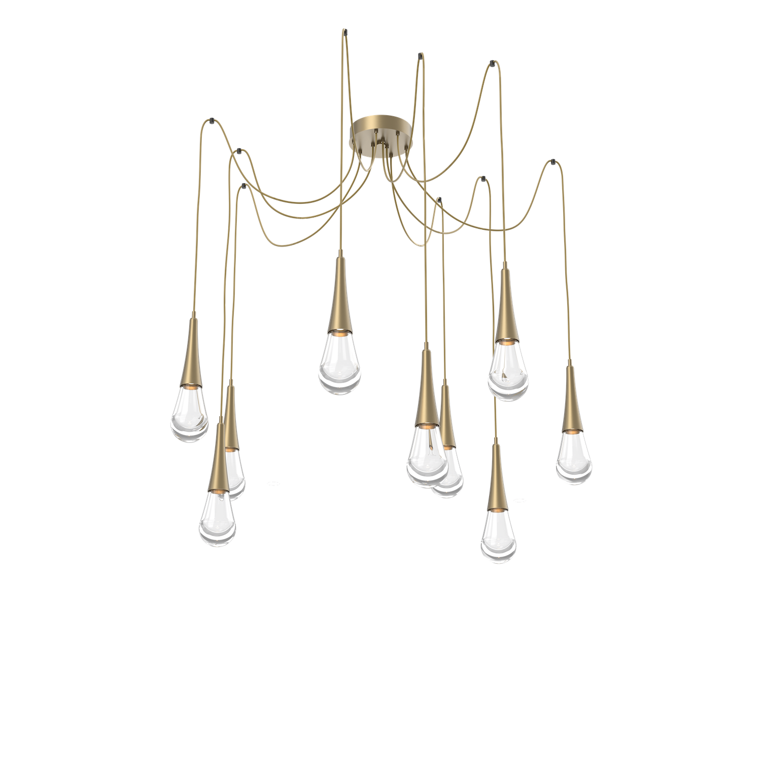 SCB0078-09-GB-C-Hammerton-Studio-Raindrop-9-light-swag-multi-pendant-chandelier-with-gilded-brass-finish-and-clear-blown-glass-shades-and-LED-lamping