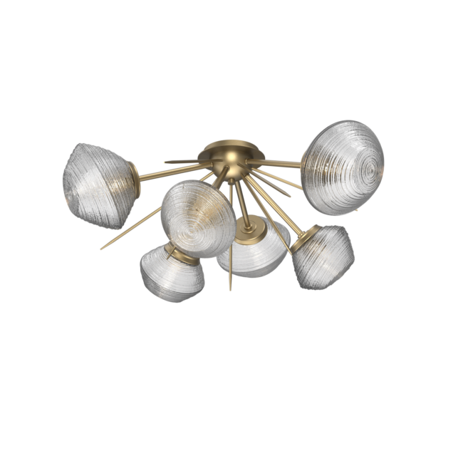 CLB0089-02-GB-C-Hammerton-Studio-Mesa-6-light-starburst-flushmount-with-gilded-brass-finish-and-clear-blown-glass-shades-and-LED-lamping