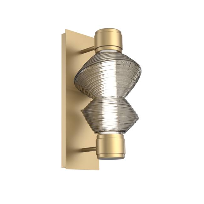 IDB0089-D1-GB-S-Hammerton-Studio-Mesa-1-light-mandrel-wall-sconce-with-gilded-brass-finish-and-smoke-blown-glass-shades-and-LED-lamping