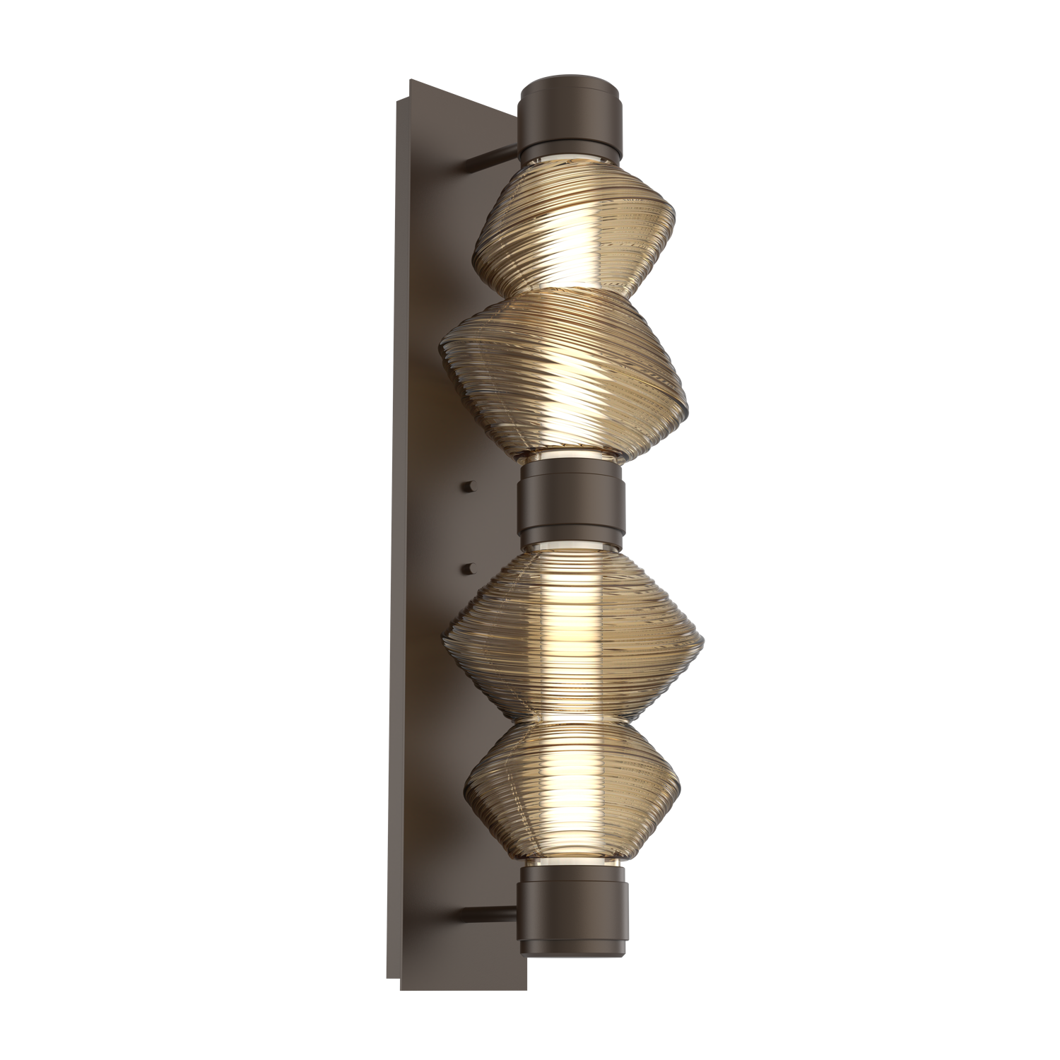 IDB0089-D2-FB-B-Hammerton-Studio-Mesa-2-light-mandrel-wall-sconce-with-flat-bronze-finish-and-bronze-blown-glass-shades-and-LED-lamping