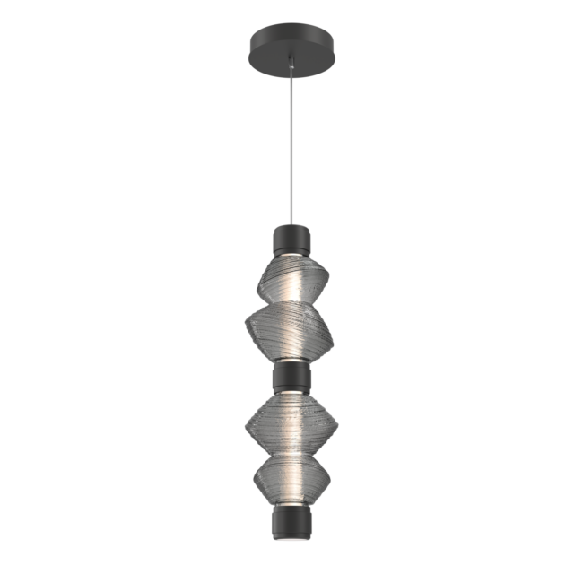 LAB0089-02-MB-S-Hammerton-Studio-Mesa-mandrel-pendant-with-matte-black-finish-and-smoke-blown-glass-shades-and-LED-lamping